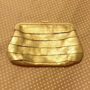 New Women crew clutch 100% leather beautiful gold